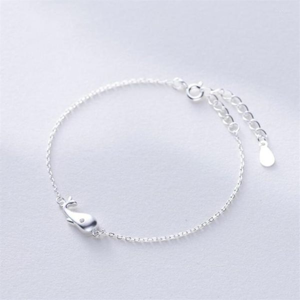 

link bracelets cute sweet scrub whale fresh silver color temperament female trendy resizable sbr046244t, Black