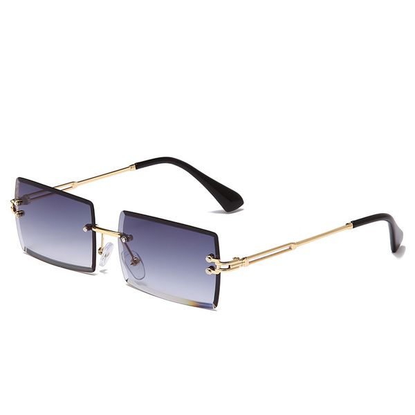

new sunglasses for men and women rimless leopard-headed sunglasses cross-border european and n trend personality sunglasses gold-framed purp, White;black