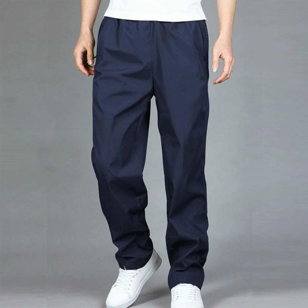 

pants thin section sweatpants pants male spring summer casual trousers polyester fiber loose plus size quick drying pants sportwear, Black