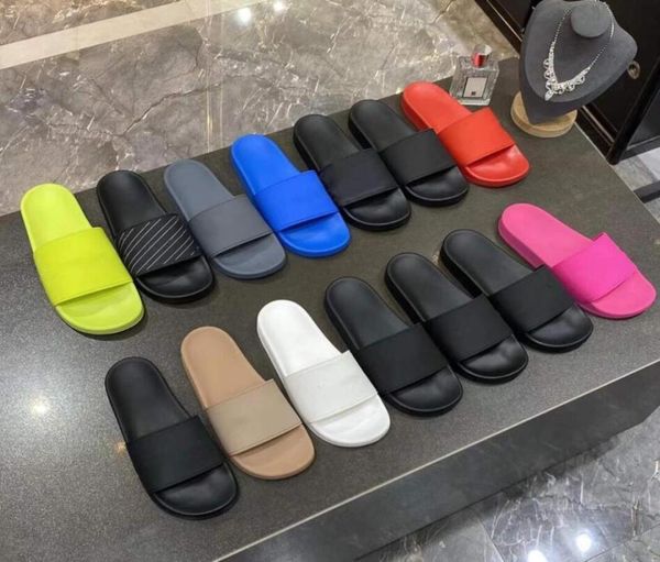 

2021 designer luxurys brand sandals mens womens summer beach slide slippers comfort flip flops leather wide shoes with box6085145, Black