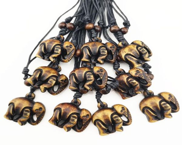 

12pcs brown imitation bone carved tibetan elephants pendants necklaces lucky charms amulet gifts for men women039s jewelry xl188388076, Silver