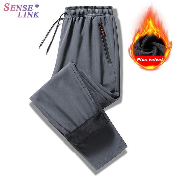 

pants men new fleece thick warm casual pants men trousers fashion solid color breathable jogger cargo pant men streetwear, Black