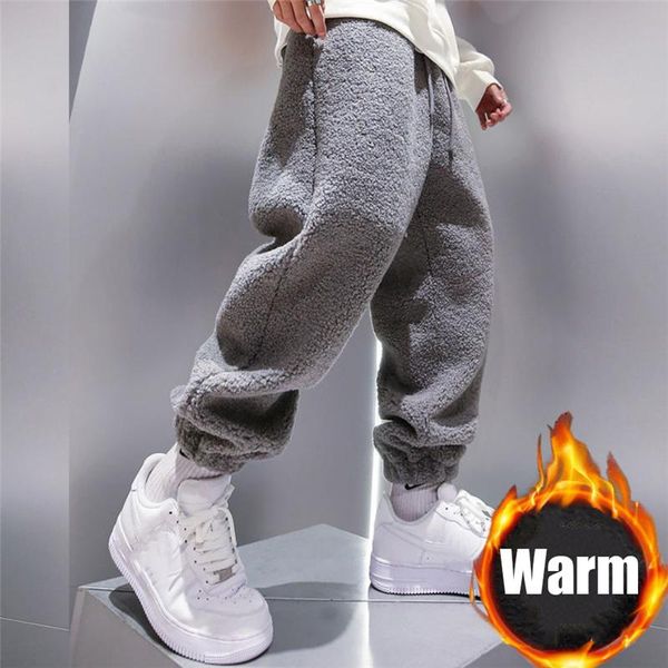 

pants men harem pants hip hop style loose warm fleece pants outdoor comfort thicken male casual trousers pantalons pour hommes 2021, Black