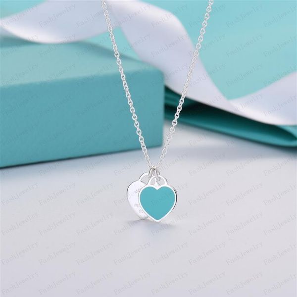 

fashion chain designer women necklace bracelet classic heart set 18k gold girl valentines day love gift stainless steel jewelry wi302p, Black