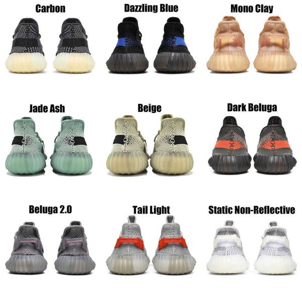 

2023 yeezzys women mens running shoes bone dazzling mono beluga reflective mx oat rock blue black static reflective jogging walking trainers