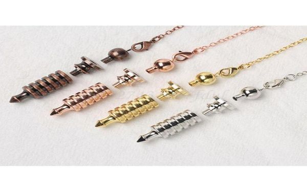 

pendant necklaces metal pendulum dowsing divination reiki healing spiritual meditation yoga amulet screw shape pendule jewelry7823049, Silver