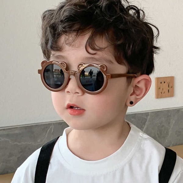 

other fashion accessories kids sunglasses cartoon bear shape frame girls children sun glasses round street beat baby boys eyeglasses selfie, Silver