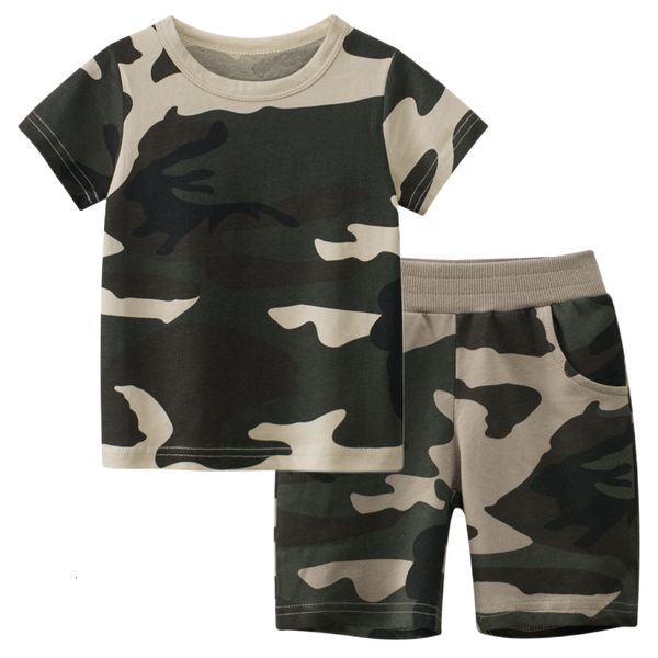 

clothing sets kids clothes set for baby boys camouflage pants 2pcs short sleeve cotton costume tracksuit outfits set summer 230421, White