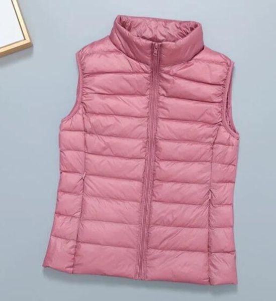 

parkas 1pcs/lot winter style women ultra light down vest white duck down coat ladies sleeveless waistcoat plus size 4xl, Black