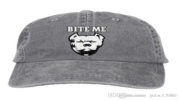 

pzx baseball cap for men and women bite me pitbull mens cotton adjustable jeans cap hat optional4022773, Blue;gray