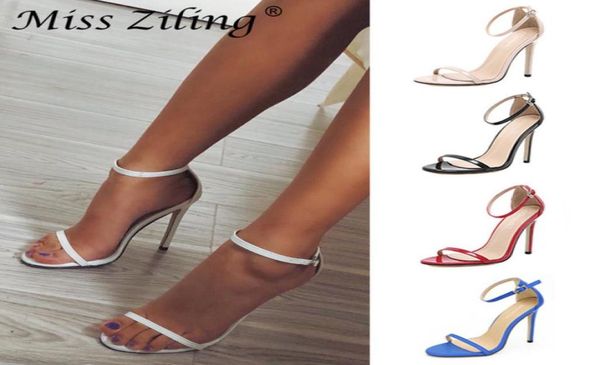 

high heel sandals women stiletto heel shoes black red white buckle strap female wedding party sandals designer luxury sandals5524866