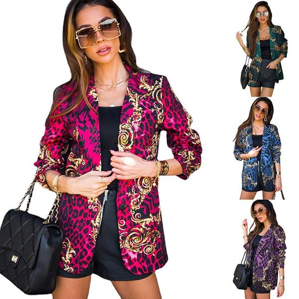 

pants blazers 2022 new fashion casual printing ladies small suit spring autumn temperament elegant longsleeved lapel women's suit y28, White