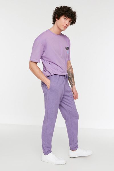 

pants men's regular fit rubber trotting sweatpants tmnss22ea0097, Black