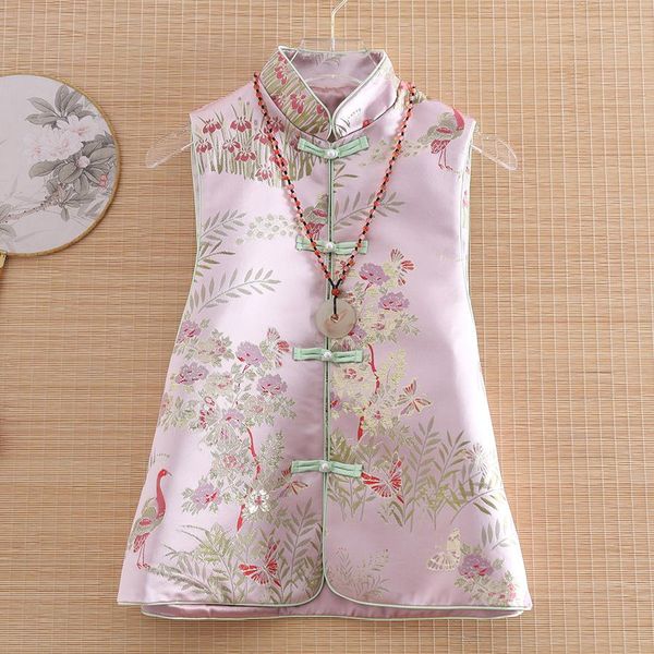 

vests highend new style autumn women jacquard vest chinese style retro elegant lady sleeveless vest female sxxl, Black;white