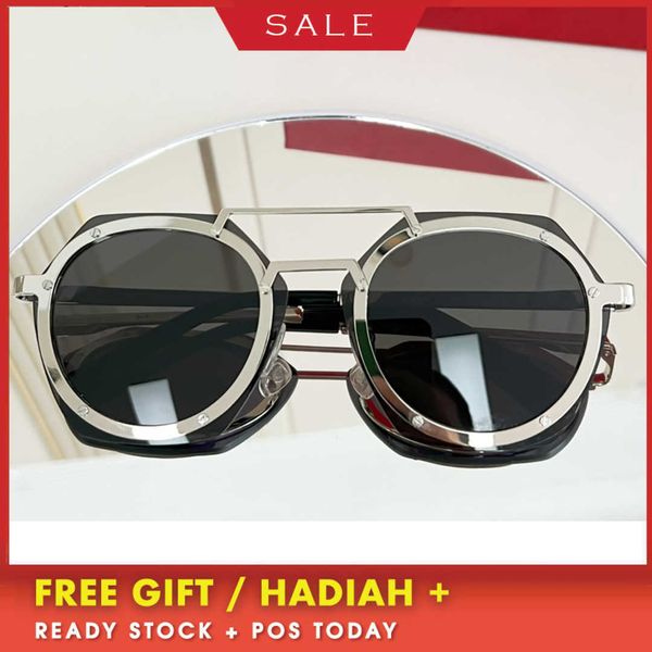 

designer vintage sunglasses uv400 women premium personalized metal hexagon round women's sunglass fashion boutique concave men's l, White;black