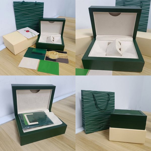 

Classic Wooden Watch Box Luxury Men's Watch Accessories Original Women's Unfolded Watch Box Watch Green Box Brochure Card Accessories Certificate Handbag