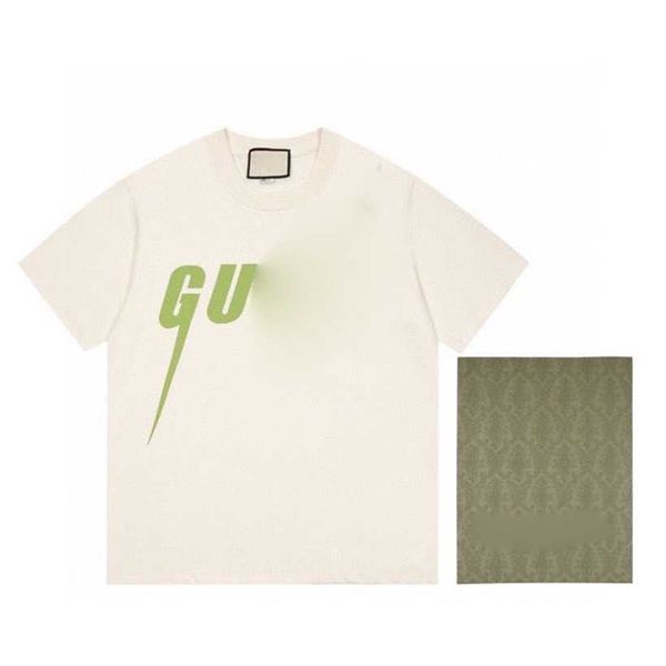 

edition straight hair summer gujia blade lightning print men fashion women round neck short sleeve t-shirt, White