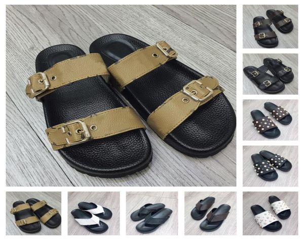 

old flower classic womens slippers pu leather beach sandal slide paseo flat comfort sandals women summer swimming pool slipper des7887989, Black