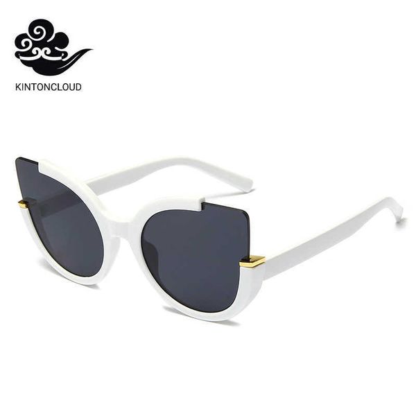 

20250 sunglasses fashion cat's eye pink transparent sunglasses half frame, Black