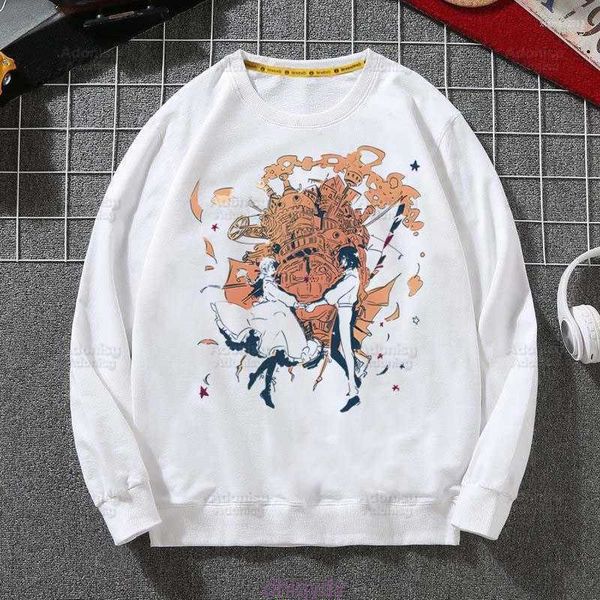 

castle men's hoodies howl moving miyazaki anime sophie howl's sweatshirts men woman fashion autumn winter hip hop hoody male 2ftz, Black