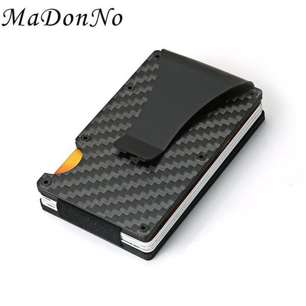 

card holders carbon fiber rfid anti thief holder aluminium metal magic minimalist wallet men business id bank cardholder case bag2194s, Brown;gray