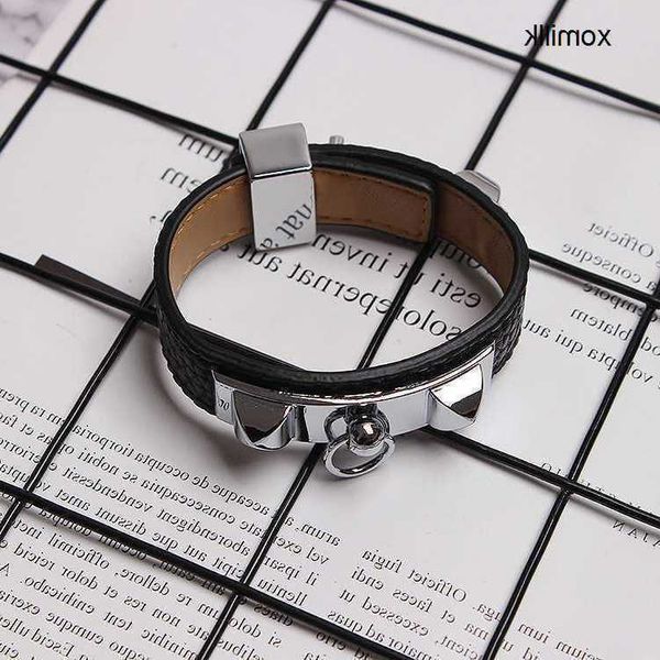 

hermm designer bracelet punk style double layer fashionable and minimalist women s belt rivet gold plated trend lp1f, Black