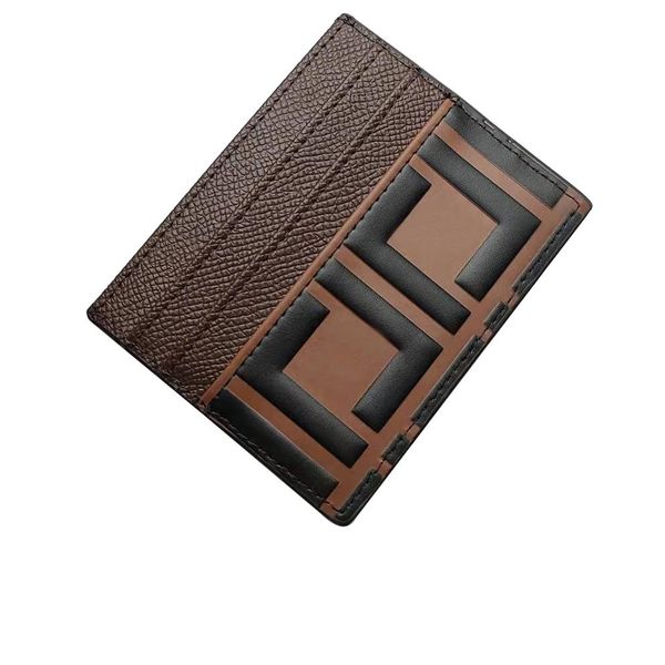 

2022 new high-quality card bag men's and women's classic leisure credit card cardholder cowhide ultra-thin wallet gift b218z, Brown;gray