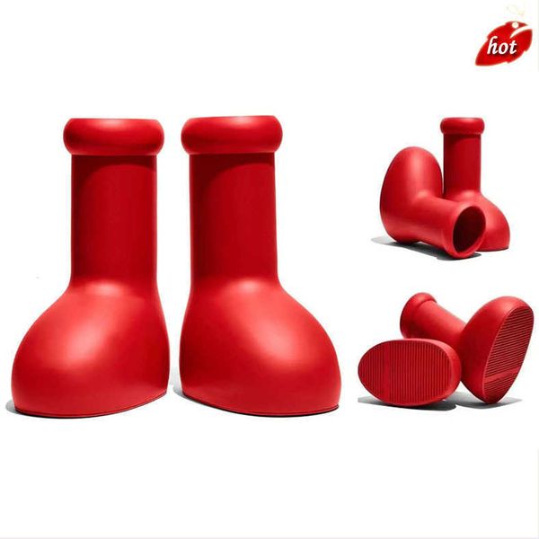 

mschf 2023 men women rain boots designers big red boot thick bottom non-slip booties rubber platform bootie fashion astro boy size 35-44 dgs, Black