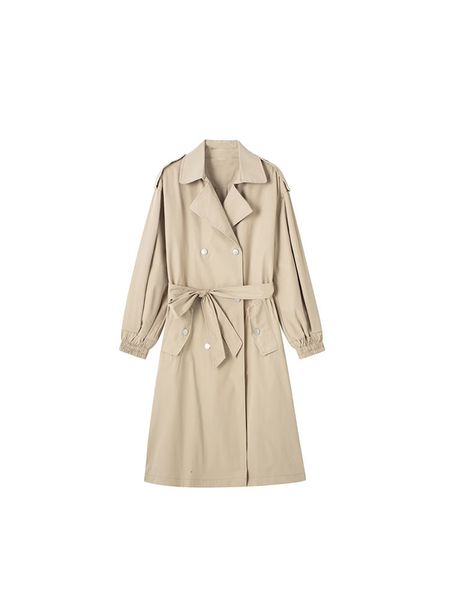 

women's trench coat's coats pb za women autumn fashion with belt double breasted coat vintage long sleeve pockets female outerwear, Tan;black