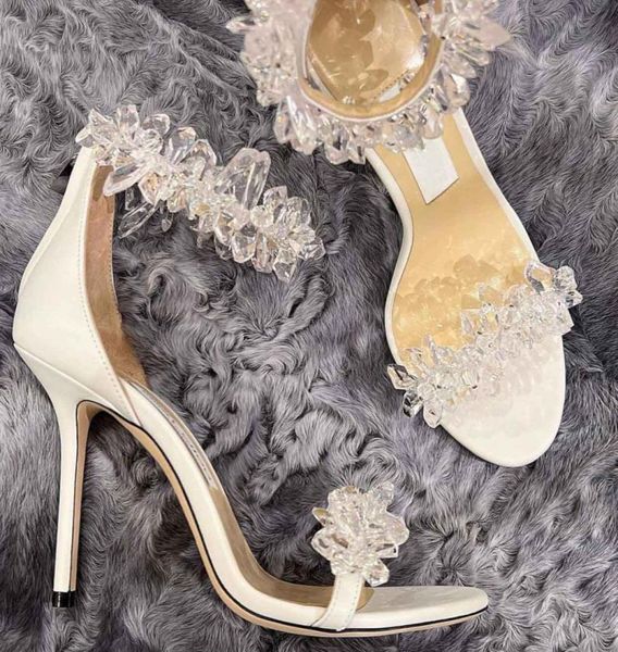 

luxury romantic maisel sandals shoes bridals wedding dress crystalembellished strap pumps women039s high heels round toe perfe3985090, Black