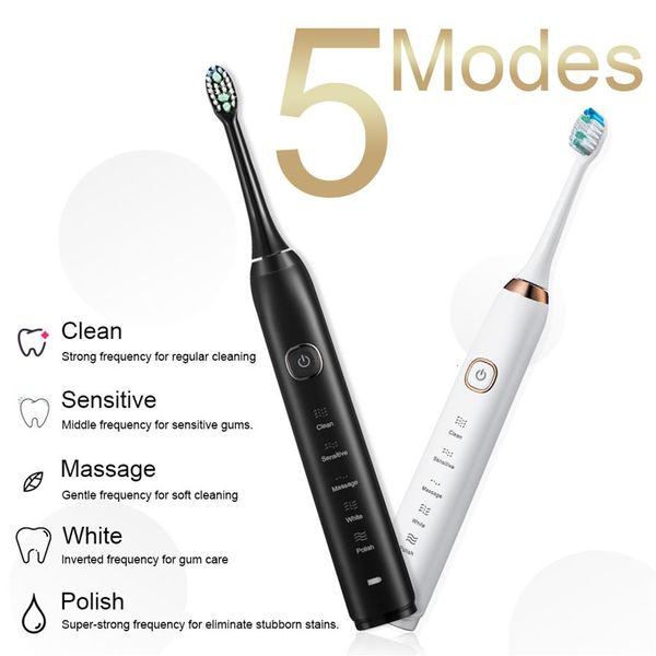 

toothbrush electric sonic toothbrush 8 brush heads electric toothbrush teeth whitening rechargeable tooth brush sarmocare s1245k