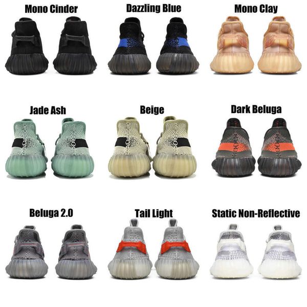 

2023 yeezzys women mens running shoes bone dazzling mono beluga reflective mx oat rock blue black static reflective jogging walking trainers