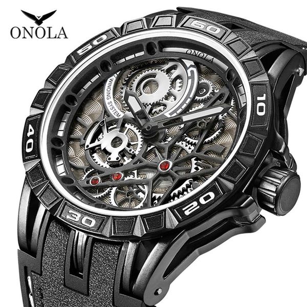 

cwp onola watch brand cool quartz male fashion casual sport unique dial mens japan movement military all black young man270s, Slivery;brown