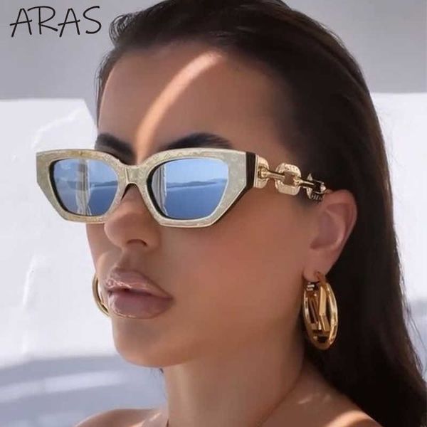 

sunglasses fashion small cat eye sunglasses women trending product 2023 luxury brand cateye chain leg sun glasses ladies black shades uv400, White;black