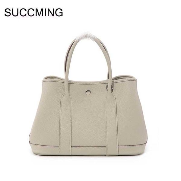 

designer herbag garden party evening home h leather women's large capacity bucket one shoulder handheld tote bridal wedding cow skin ba