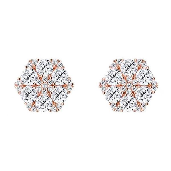 

stud hiphop 4mm d color moissanite earrings with screw back women men jewelry gold plated 925 silver gift335m, Golden;silver