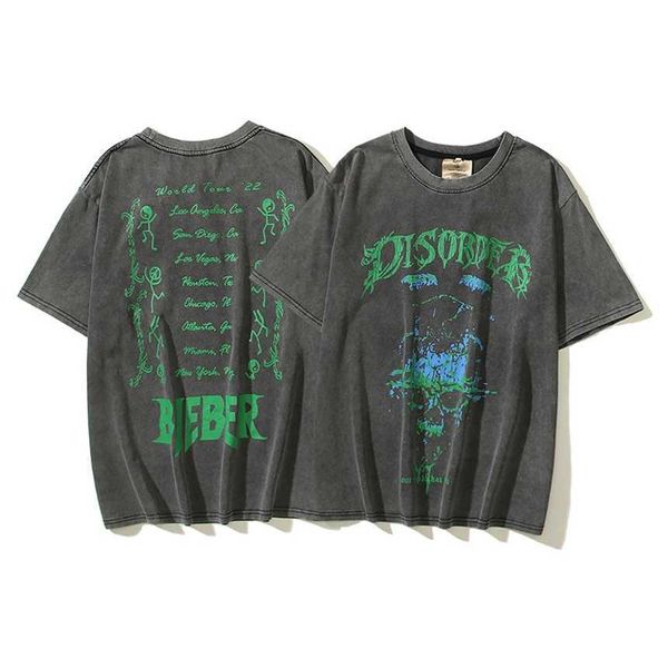 

30% off trendy new bieber american style ins made old wash street vintage men's casual short sleeves, White;black