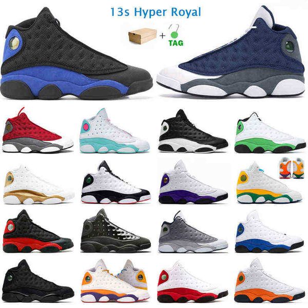 

men women 13s basketball shoes jumpman 13 flint hyper royal aurora green black cat playground cap and gown mens trainers sports sneakers, White;red