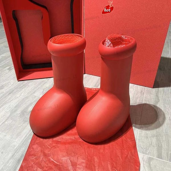 

2023 mschf boots men women rain boots designers big red boot thick bottom non-slip booties rubber platform bootie fashion astro boy dgs&#039, Black