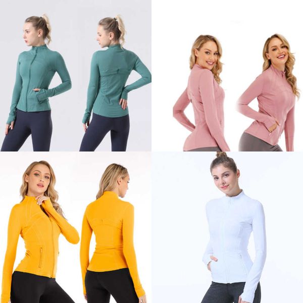 

lu-088 2022 yoga women's define workout sport coat fitness jacket sports quick dry activewear solid zip up sweatshirt sportwear sell