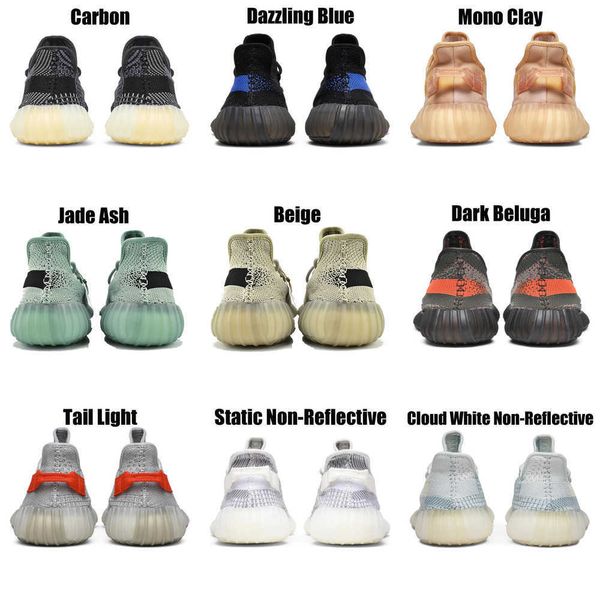 

2023 yeezzys women mens running shoes bone dazzling mono beluga reflective mx oat rock blue black static reflective jogging walking trainers