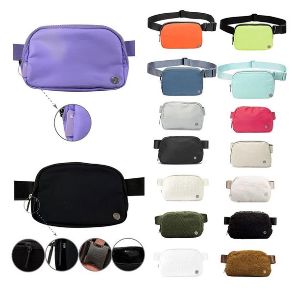 

large 2l yoga bumbag everywhere lu belt bag fanny pack luxury designer nylon outdoor sport bum chest handbag women's men gym 246f
