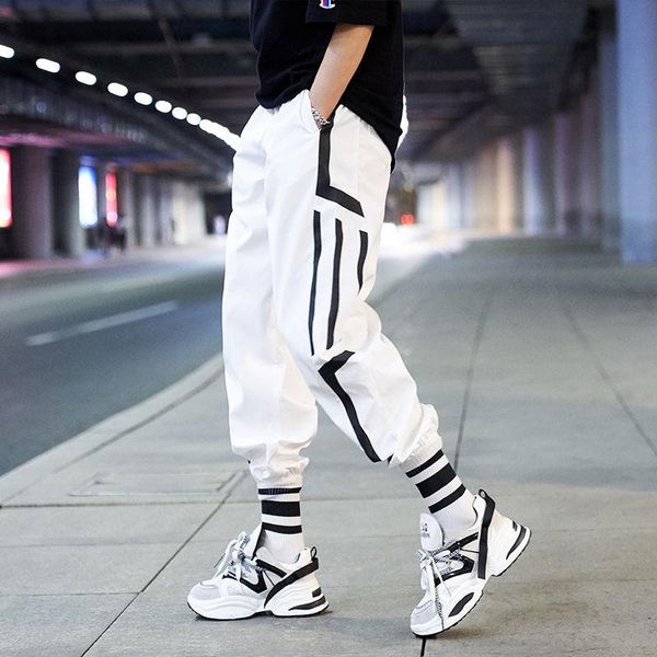 

pants joggers pants men casual sport sweatpants streetwear harajuku wide skateboard pants anklelength trousers techwear clothes, Black