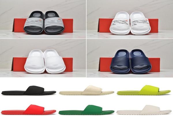 

whole benassi slides slippers jdi tanjun sliders yellow green black white men women sandals platform sneakers summer beach sli3802817