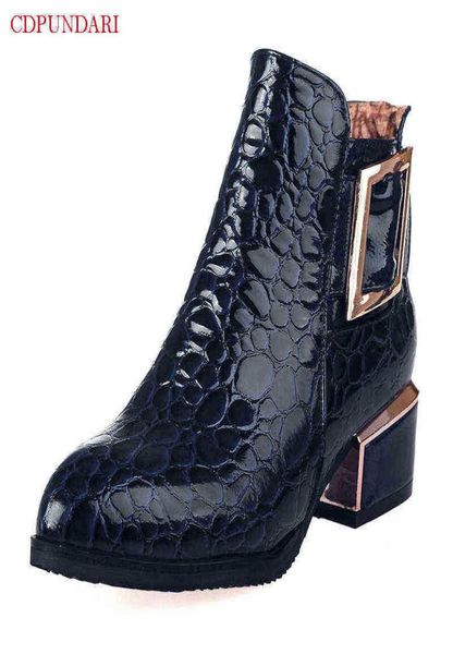 

black ladies high heels ankle boot for women autumn winter short boots shoes blue bottines femme j2208054506791