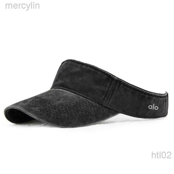 

designer hats alos yoga summer solid color empty hat men's and women's outdoor sun shield hat breathable and durable black 22ss, Blue;gray