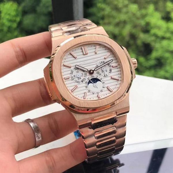 

9 colors 5-pin automatic machinery 39mm luxury watch men 5740 sweeping movement all the small dials work no battery watches classi276z, Slivery;brown