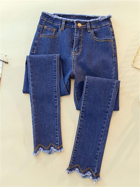 

jeans ripped skinny pencil jeans woman clothes high waist mom push up black stretch jeans ladies denim pants trousers women jeans, Blue