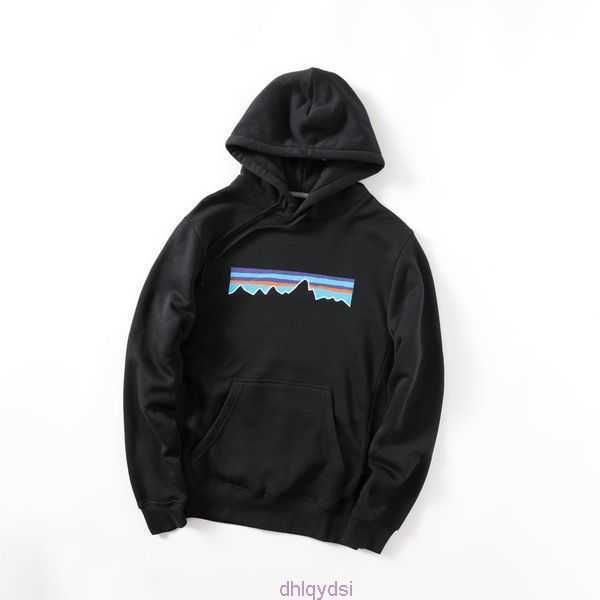 

tricolor men's mountain hoodies brushed sweatshirts fashion women men designer patagonias letter print sweatshirt casual jacket pants c, Black