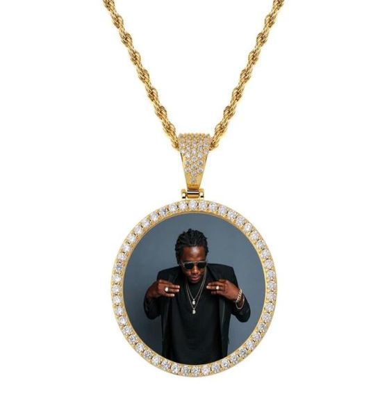 

custom picture necklace for men women customized po pendant hip hop luxury designer bling diamond pendants iced out necklace je1005998, Silver